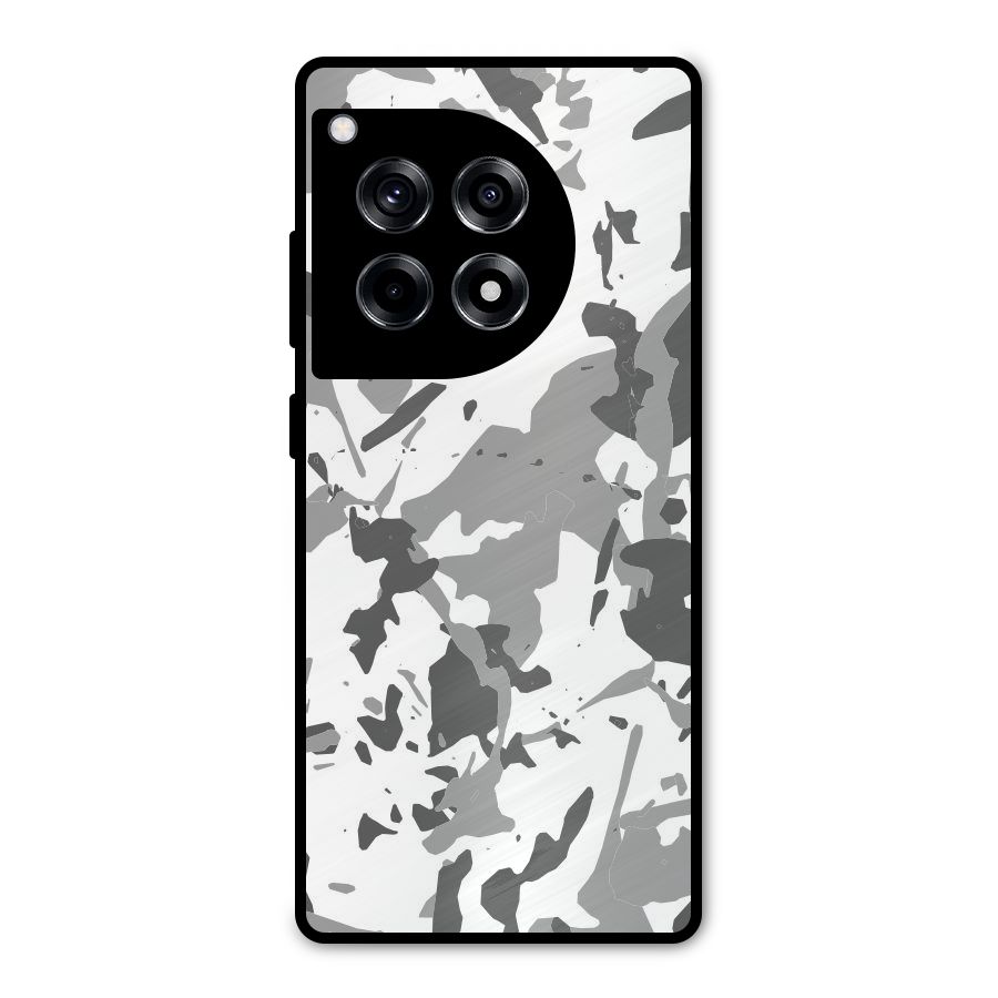 Grey Camouflage Army Metal Back Case for OnePlus 12R
