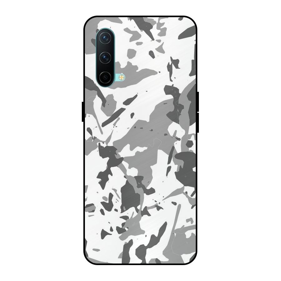 Grey Camouflage Army Metal Back Case for OnePlus Nord CE 5G