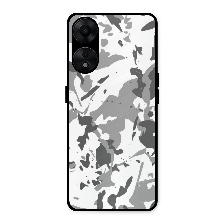 Grey Camouflage Army Metal Back Case for Oppo A78 5G