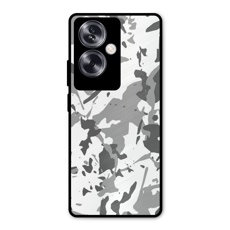 Grey Camouflage Army Metal Back Case for Oppo A79 5G