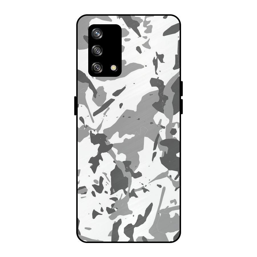 Grey Camouflage Army Metal Back Case for Oppo F19