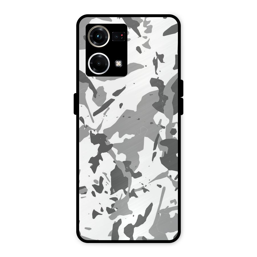 Grey Camouflage Army Metal Back Case for Oppo F21s Pro 4G