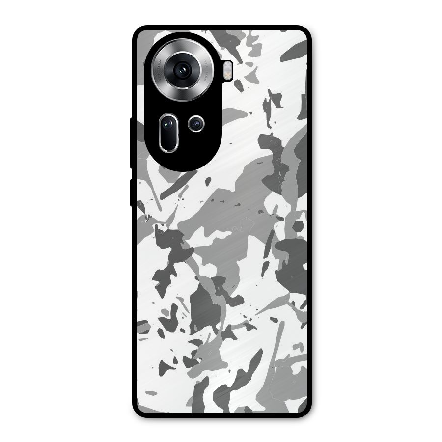 Grey Camouflage Army Metal Back Case for Oppo Reno11 5G