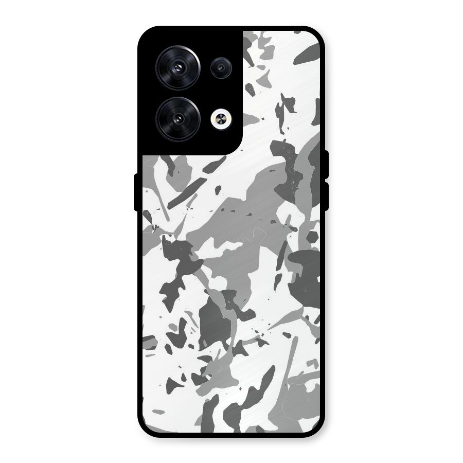 Grey Camouflage Army Metal Back Case for Oppo Reno8 5G
