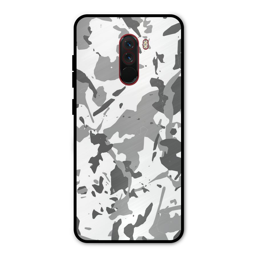 Grey Camouflage Army Metal Back Case for Poco F1