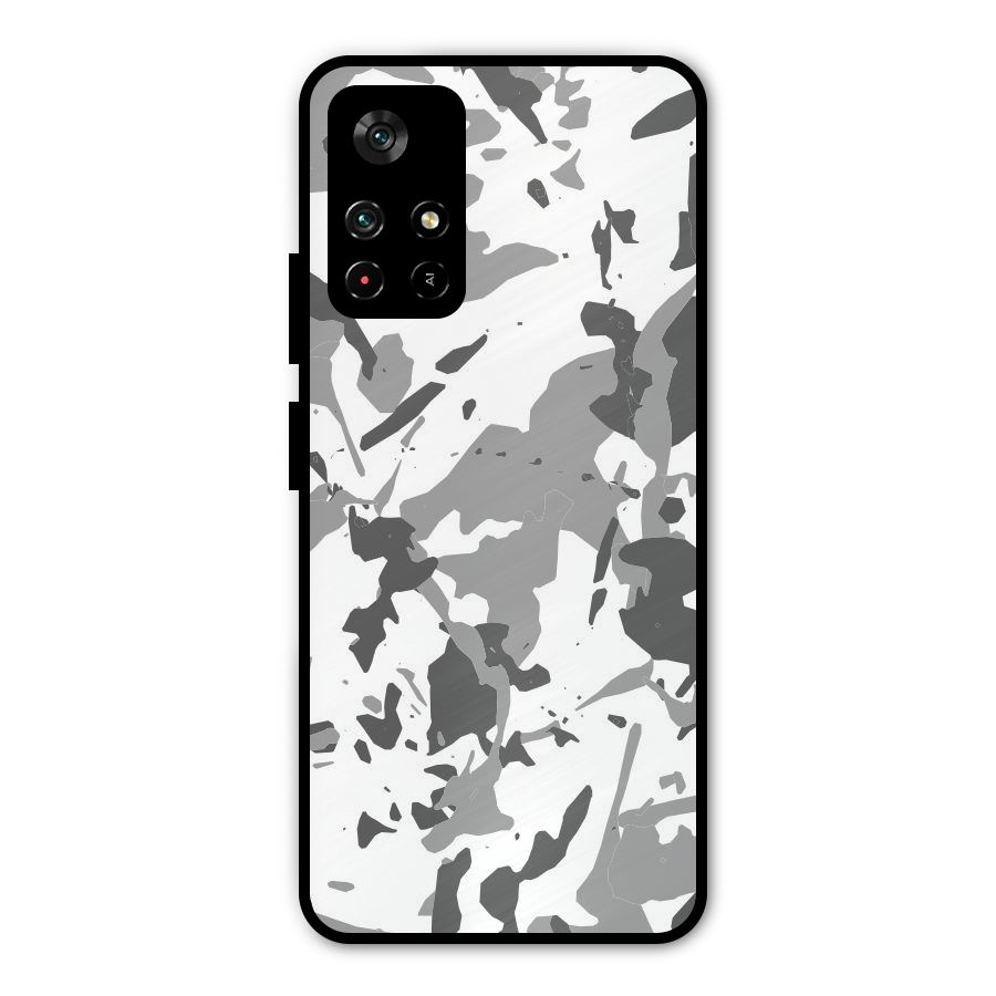 Grey Camouflage Army Metal Back Case for Poco M4 Pro 5G