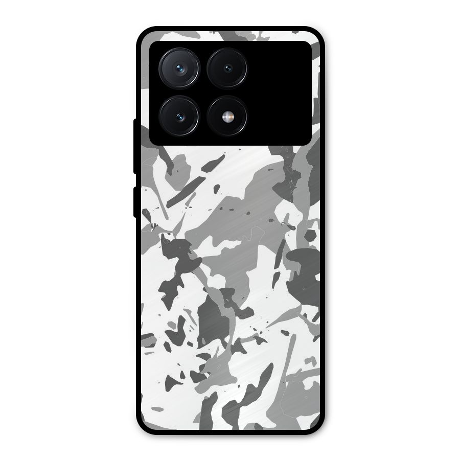 Grey Camouflage Army Metal Back Case for Poco X6 Pro