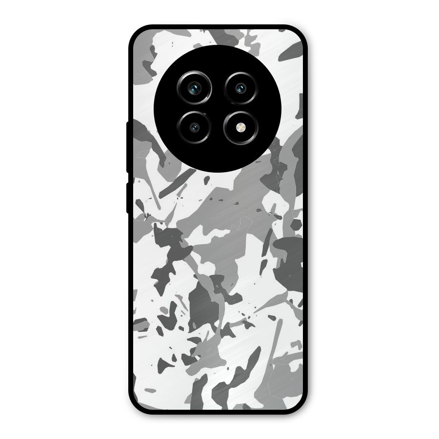 Grey Camouflage Army Metal Back Case for Realme 13 Pro