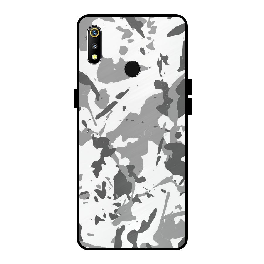 Grey Camouflage Army Metal Back Case for Realme 3i