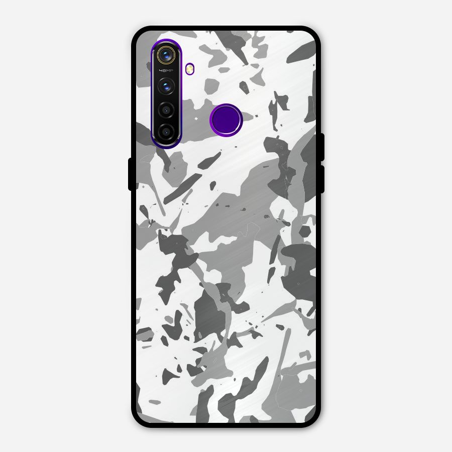 Grey Camouflage Army Metal Back Case for Realme 5 Pro