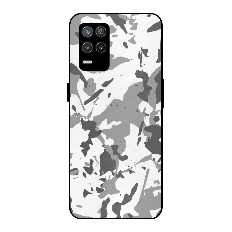 Grey Camouflage Army Metal Back Case for Realme 8 5G