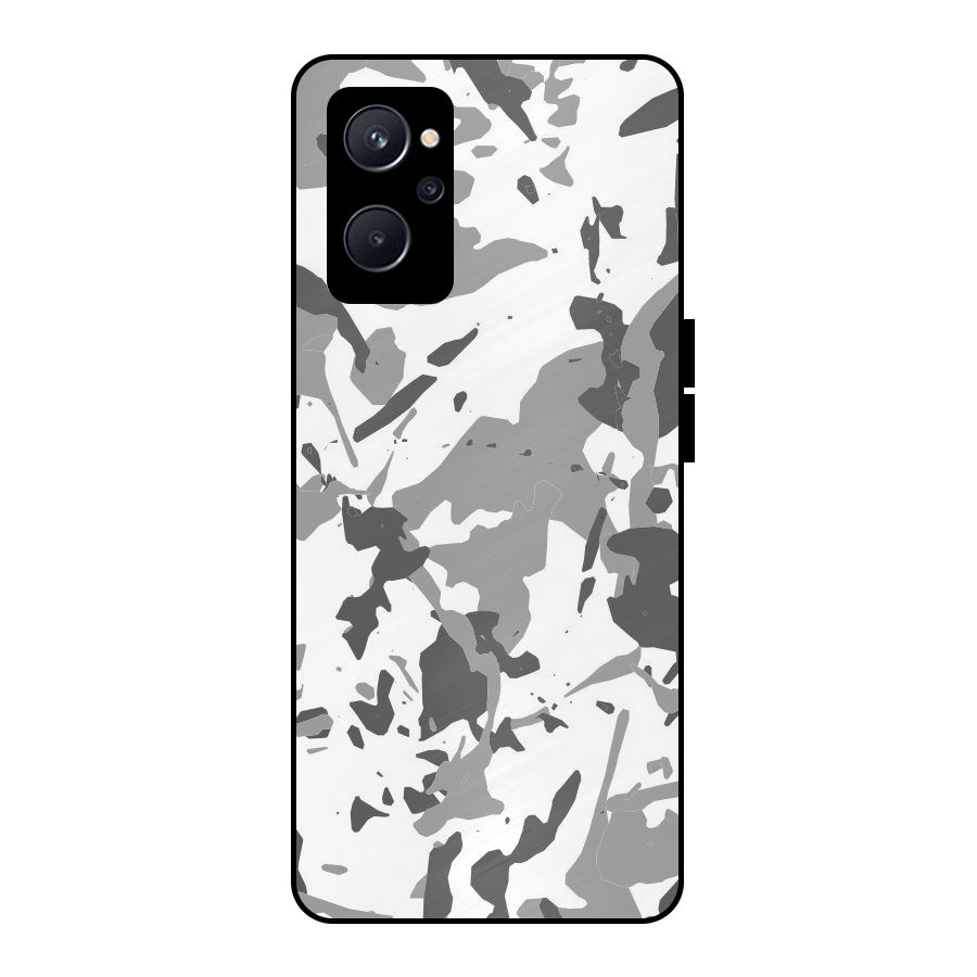 Grey Camouflage Army Metal Back Case for Realme 9i 5G