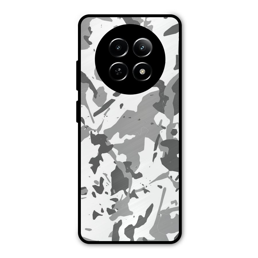 Grey Camouflage Army Metal Back Case for Realme Narzo 70x 5G