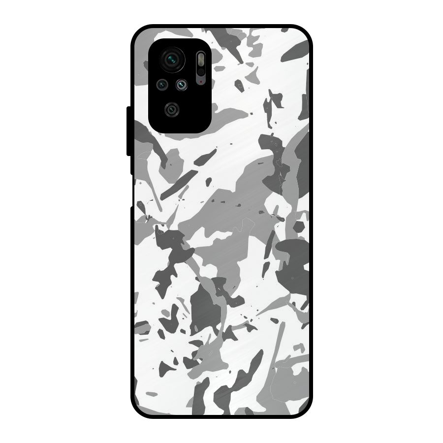 Grey Camouflage Army Metal Back Case for Redmi Note 10S
