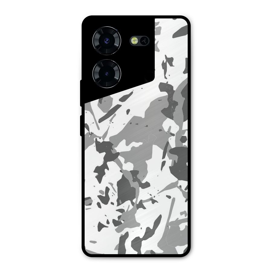 Grey Camouflage Army Metal Back Case for Tecno Pova 5 Pro 5G