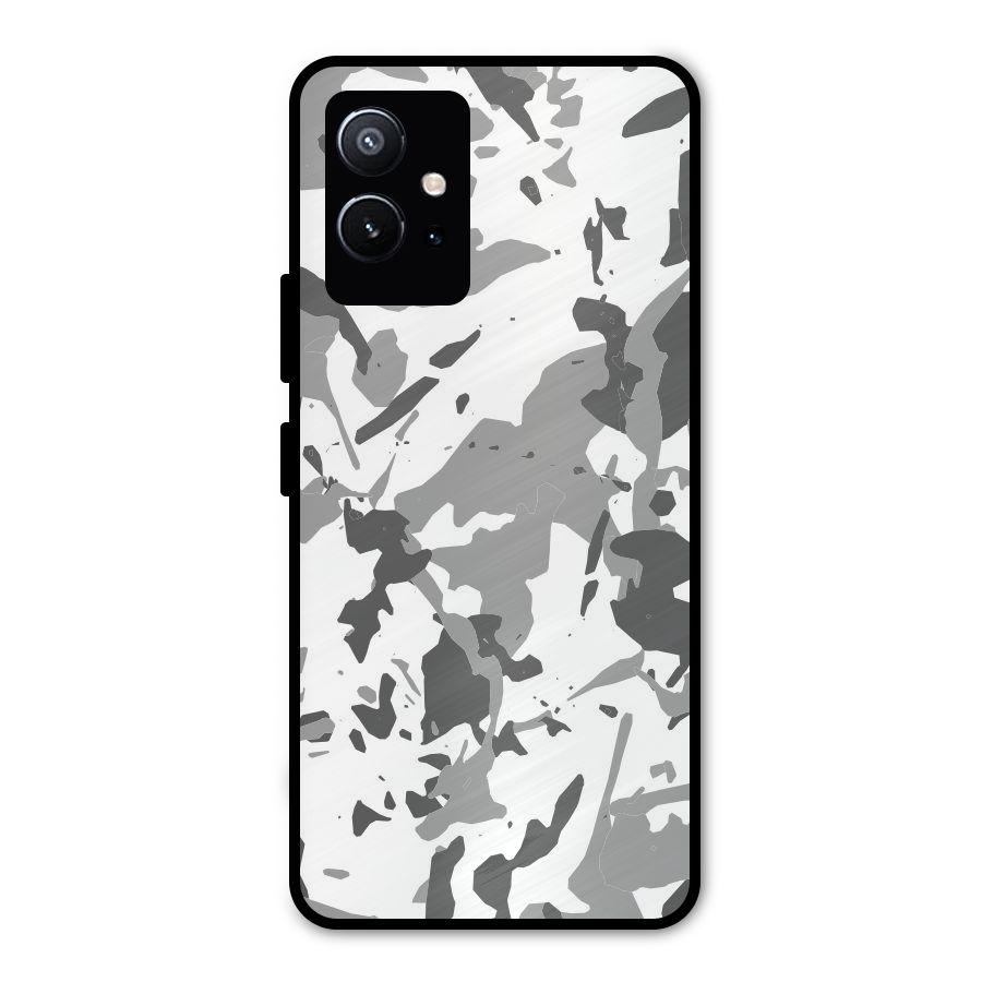 Grey Camouflage Army Metal Back Case for Vivo T1 5G