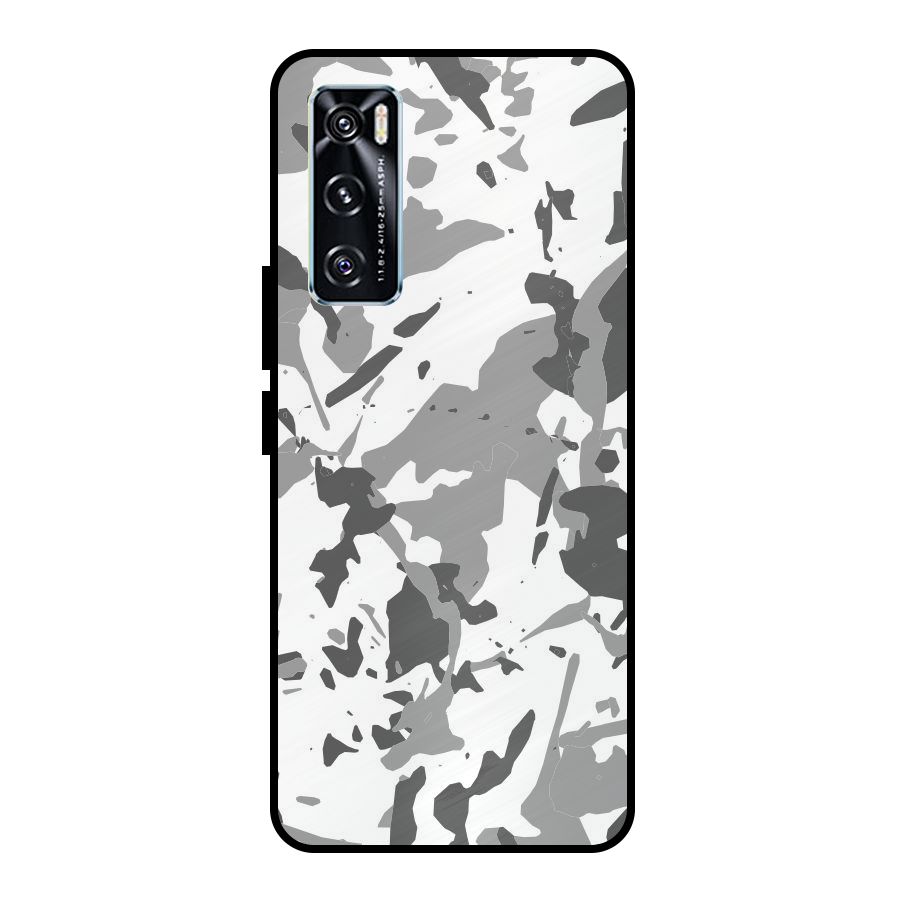 Grey Camouflage Army Metal Back Case for Vivo V20 SE