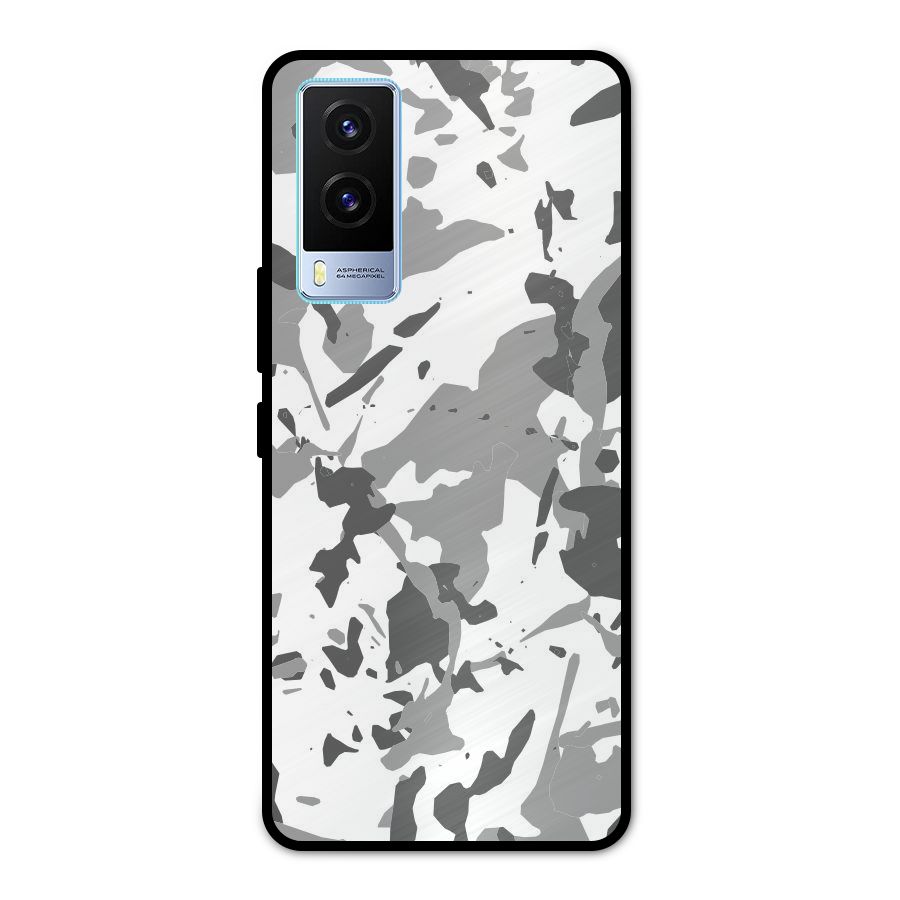 Grey Camouflage Army Metal Back Case for Vivo V21e 5G