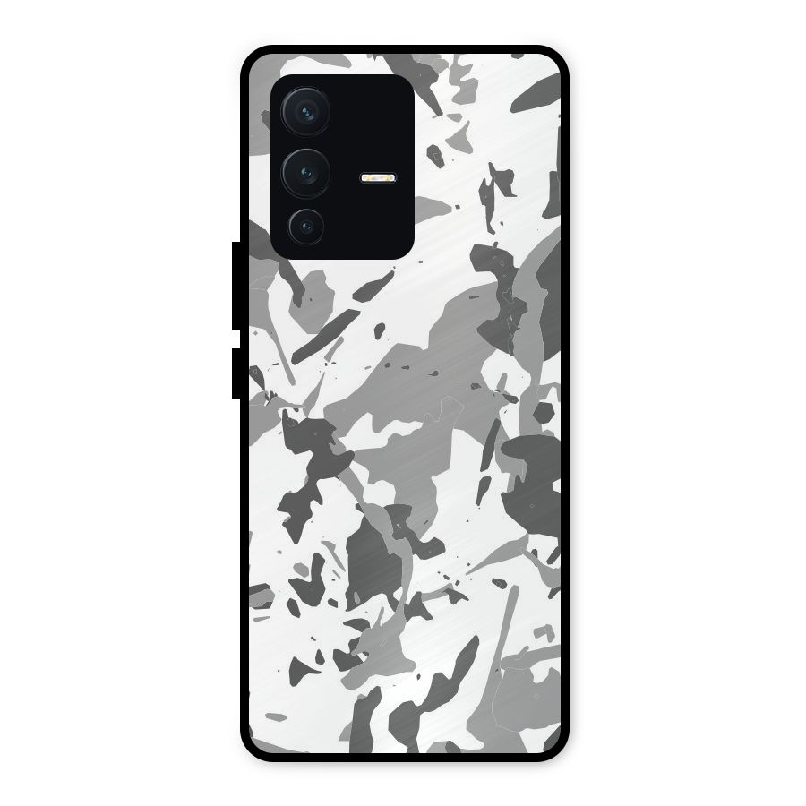 Grey Camouflage Army Metal Back Case for Vivo V23 5G