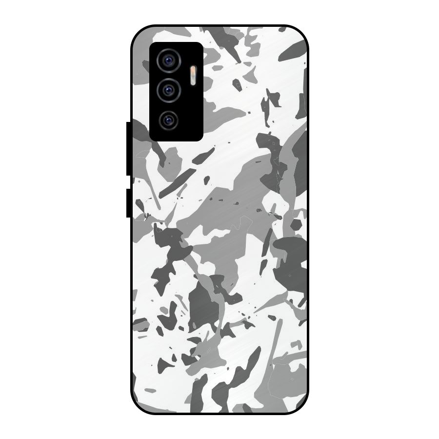 Grey Camouflage Army Metal Back Case for Vivo V23e