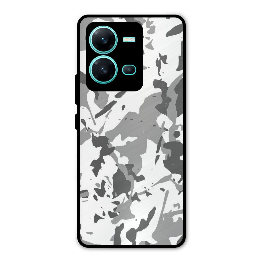 Grey Camouflage Army Metal Back Case for Vivo V25