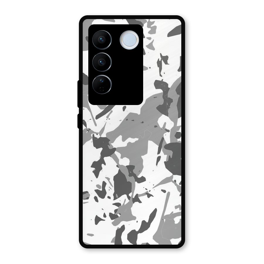 Grey Camouflage Army Metal Back Case for Vivo V27