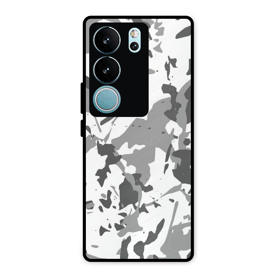 Grey Camouflage Army Metal Back Case for Vivo V29 Pro