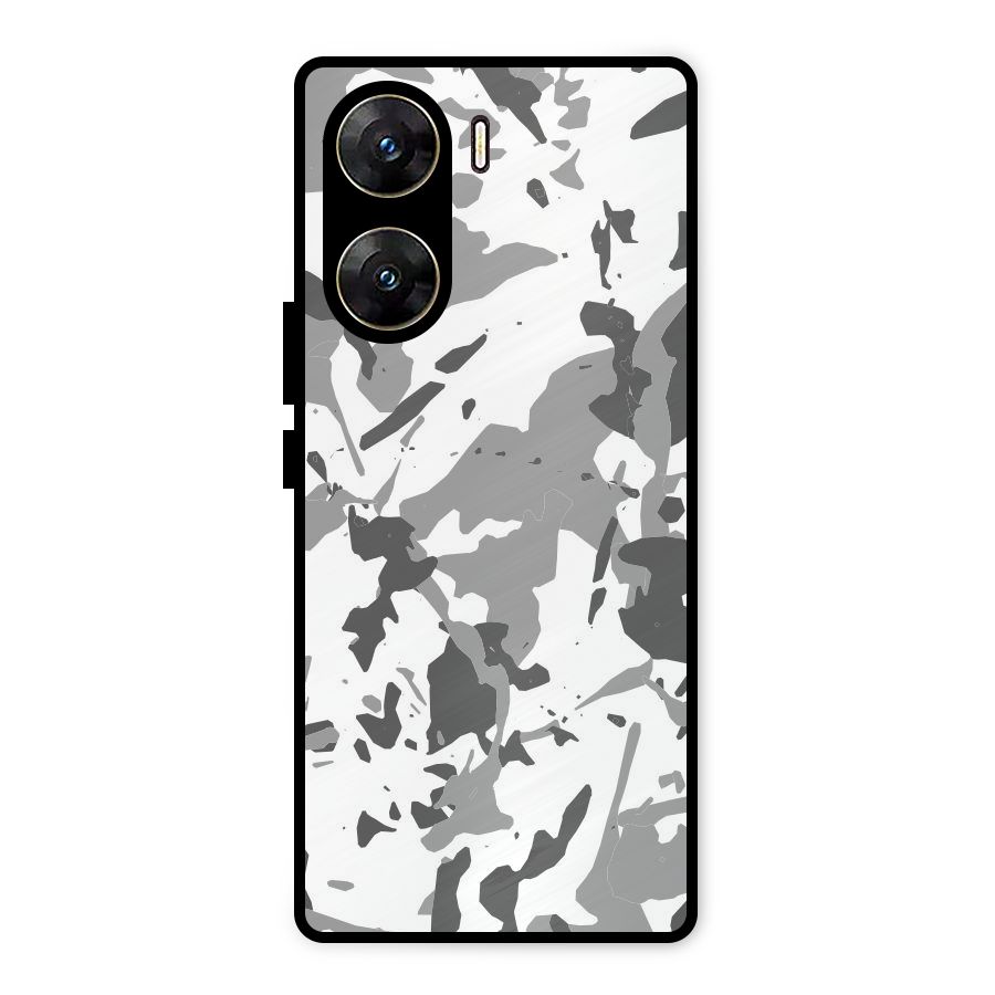 Grey Camouflage Army Metal Back Case for Vivo V29e