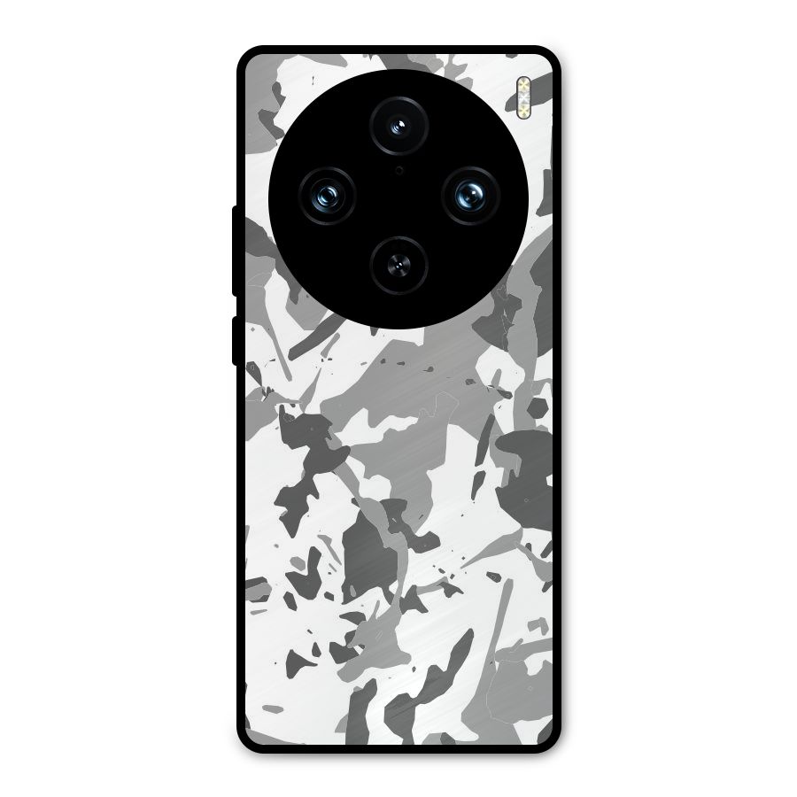Grey Camouflage Army Metal Back Case for Vivo X100 Pro