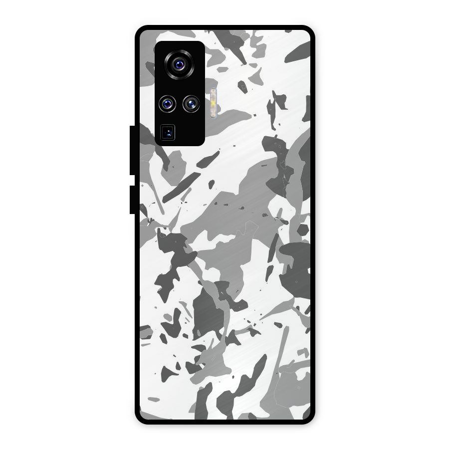 Grey Camouflage Army Metal Back Case for Vivo X50 Pro