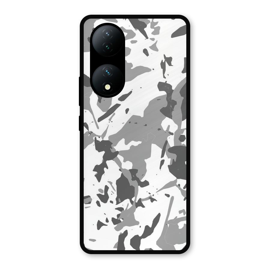 Grey Camouflage Army Metal Back Case for Vivo Y100a
