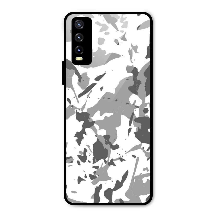 Grey Camouflage Army Metal Back Case for Vivo Y20 2021