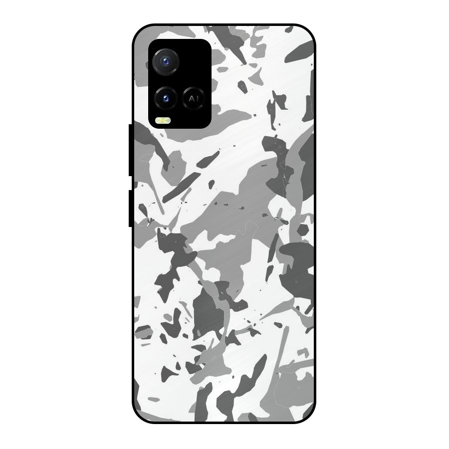 Grey Camouflage Army Metal Back Case for Vivo Y21