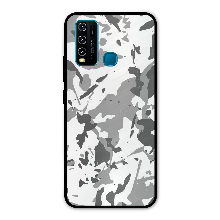 Grey Camouflage Army Metal Back Case for Vivo Y30