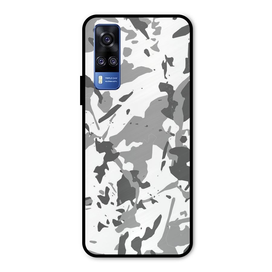 Grey Camouflage Army Metal Back Case for Vivo Y31