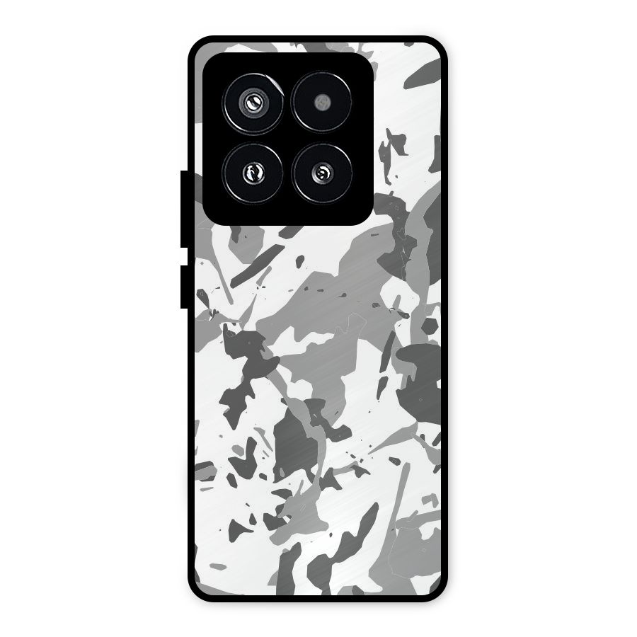 Grey Camouflage Army Metal Back Case for Xiaomi 14 Pro