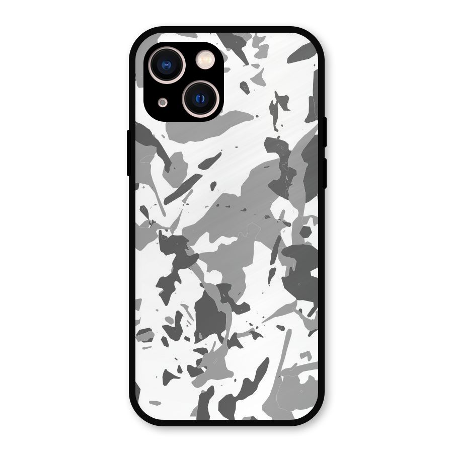 Grey Camouflage Army Metal Back Case for iPhone 13