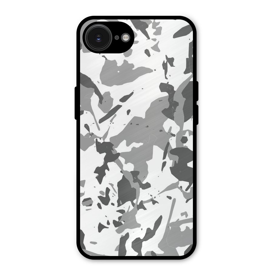 Grey Camouflage Army Metal Back Case for iPhone 16e