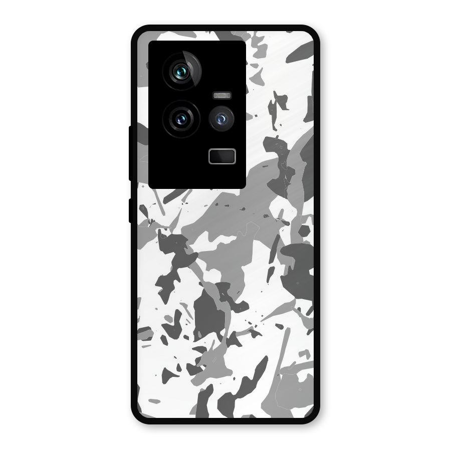 Grey Camouflage Army Metal Back Case for iQOO 11 5G