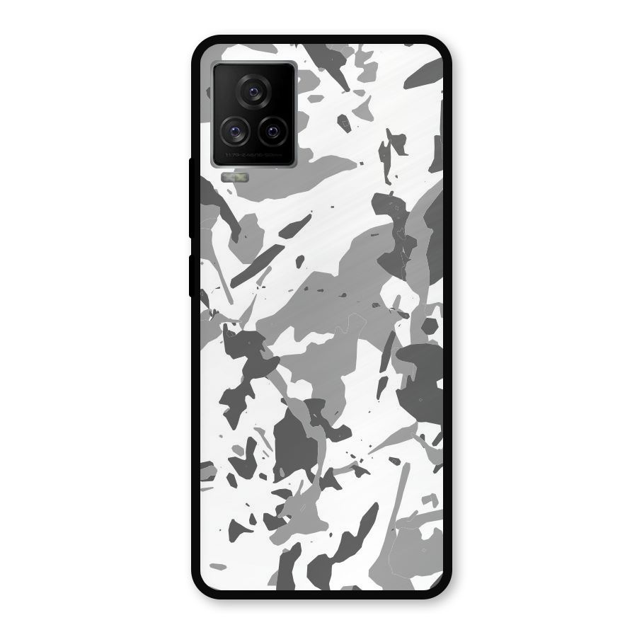 Grey Camouflage Army Metal Back Case for iQOO 7 Legend 5G