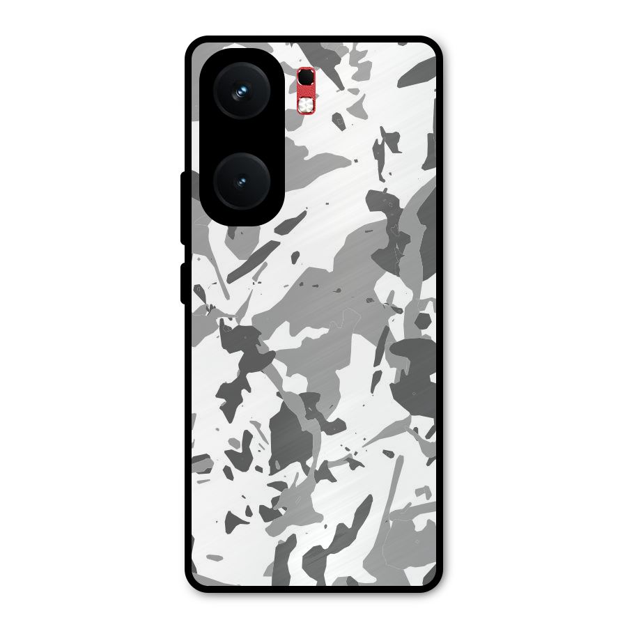 Grey Camouflage Army Metal Back Case for iQOO Neo 9 Pro