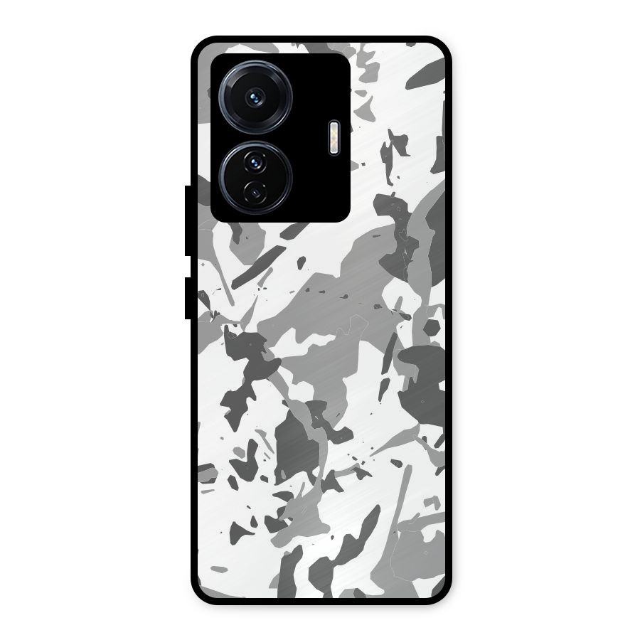 Grey Camouflage Army Metal Back Case for iQOO Z6