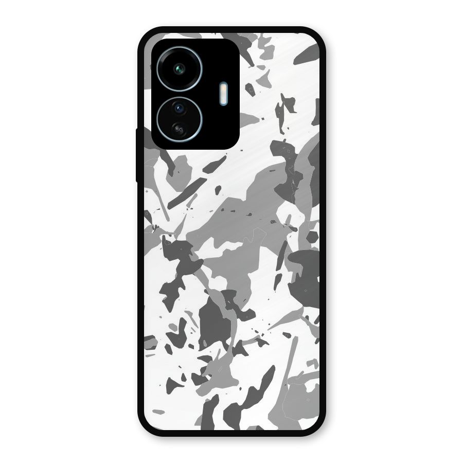 Grey Camouflage Army Metal Back Case for vivo iQOO Z6 Lite 5G