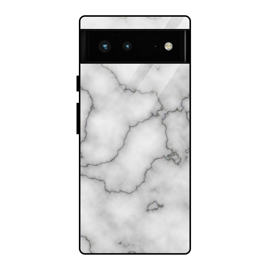 Grey Marble Glass Back Case for Google Pixel 6