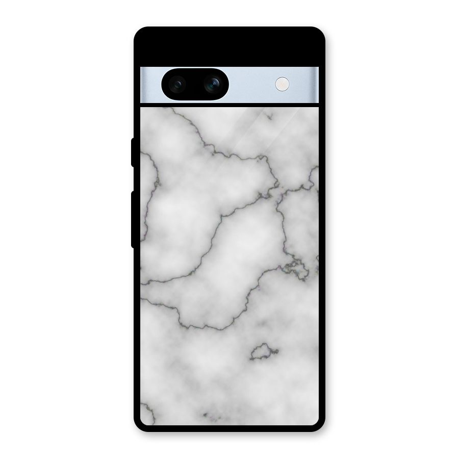 Grey Marble Glass Back Case for Google Pixel 7a