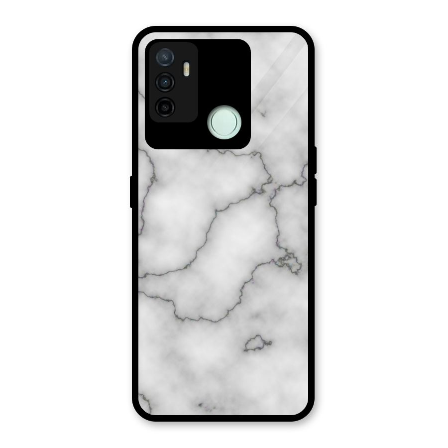 Grey Marble Glass Back Case for Oppo A53