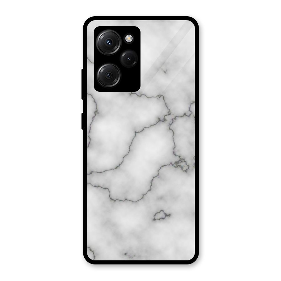 Grey Marble Glass Back Case for Poco X5 Pro