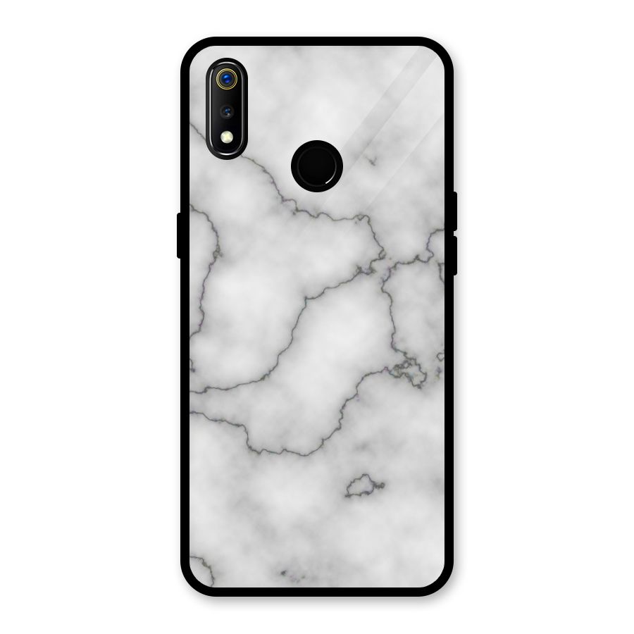 Grey Marble Glass Back Case for Realme 3