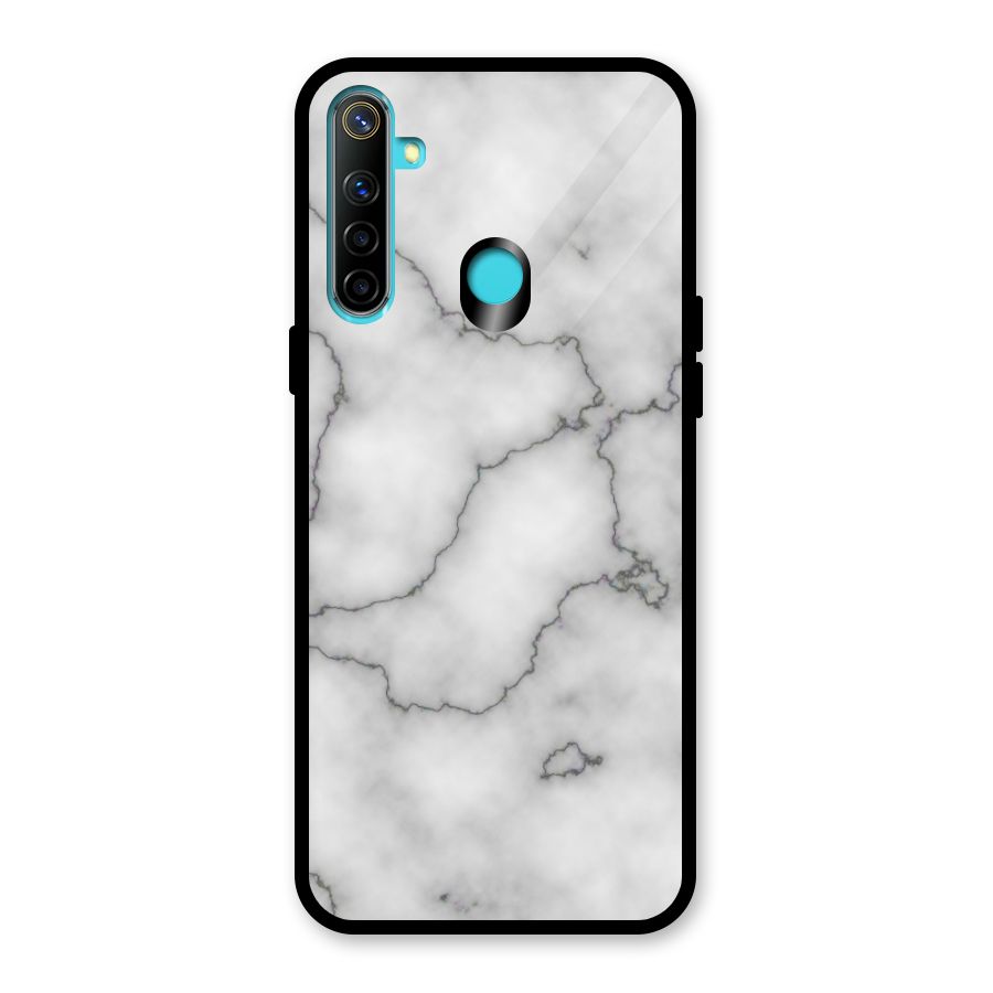 Grey Marble Glass Back Case for Realme 5