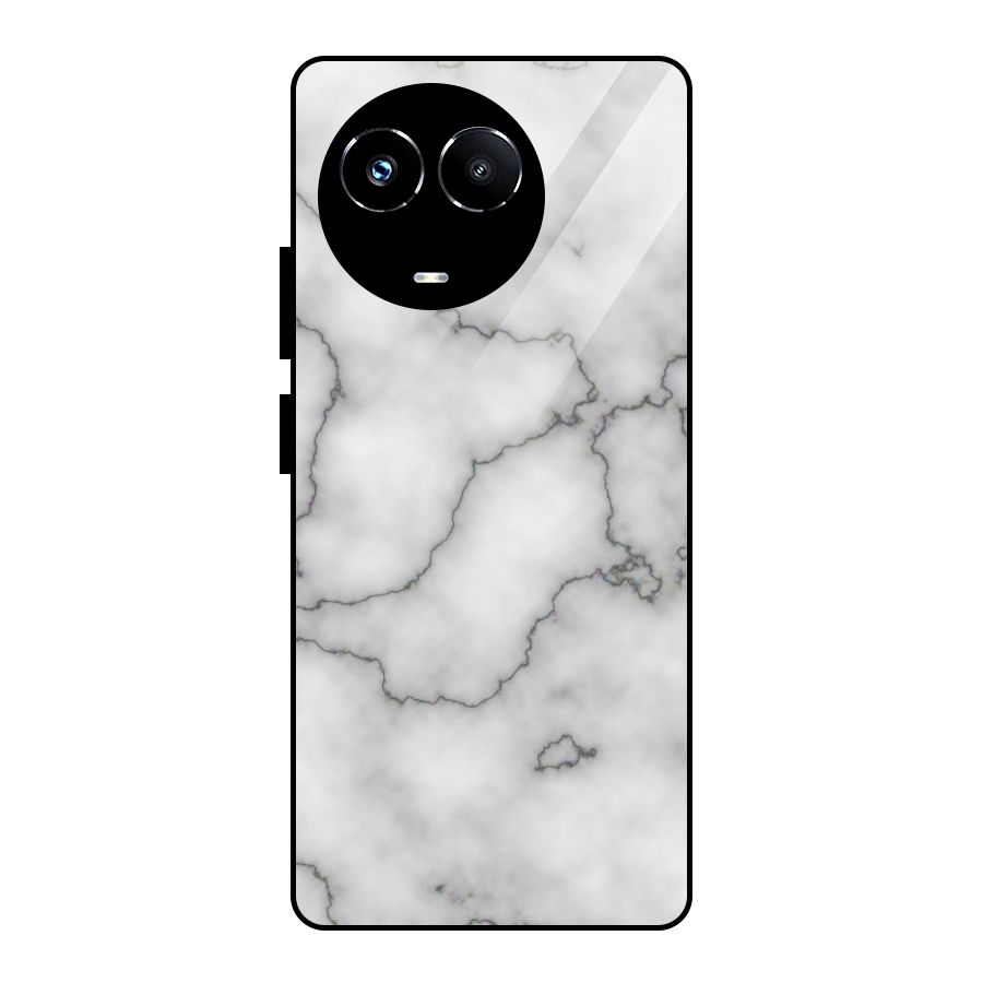 Grey Marble Glass Back Case for Realme Narzo 60X